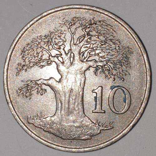 1987 - 10 CENT COIN - ZIMBABWE - (Copper-Nickel)